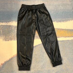 Faux leather joggers